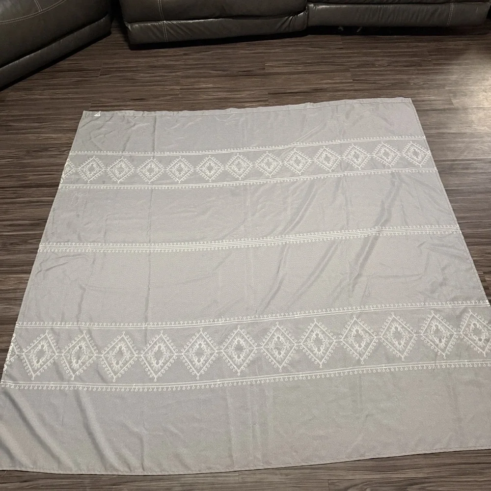 Better Home & Garden Gray Embroidered Medallion 72x72 Shower Curtain Boho